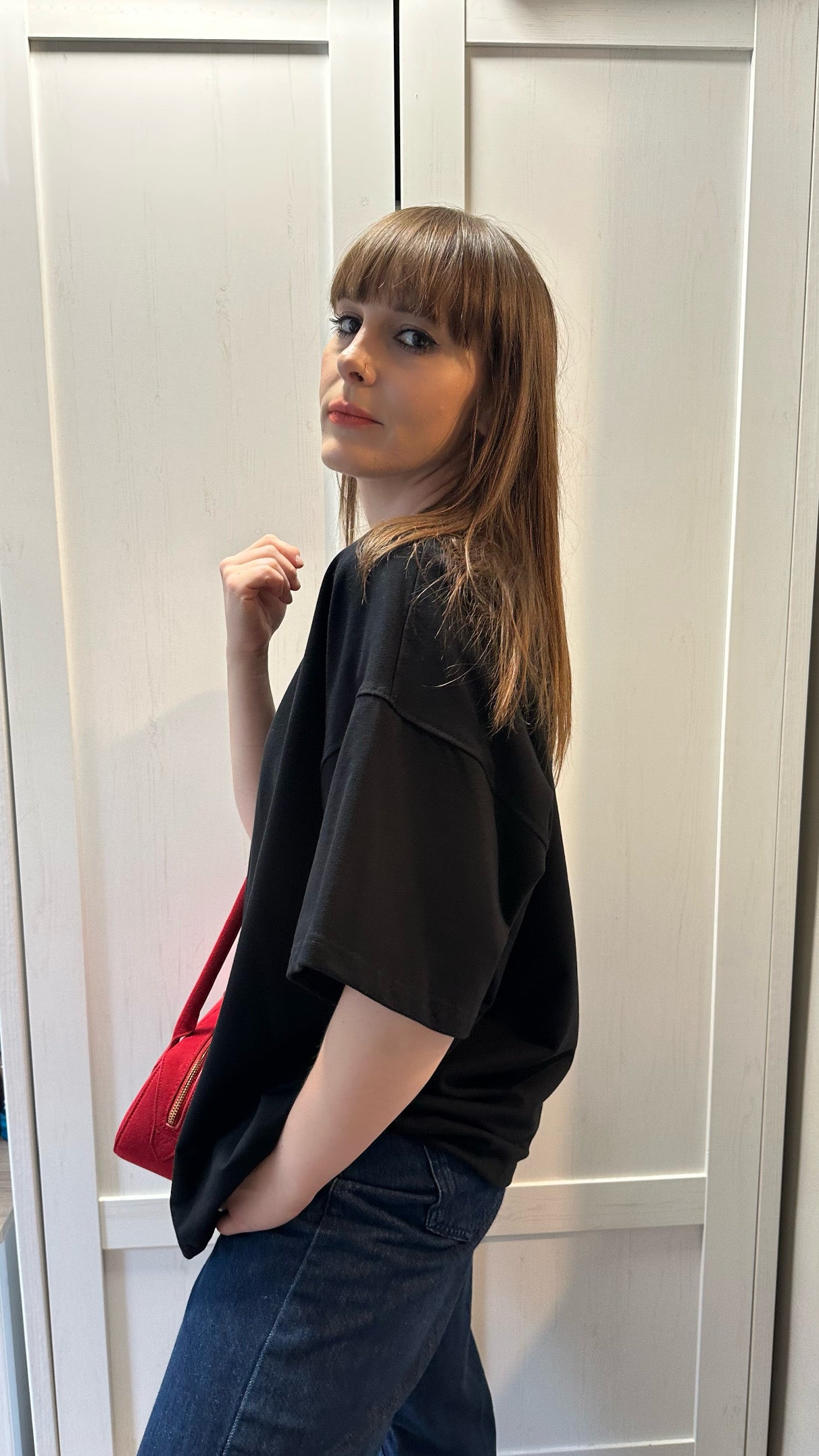 T-shirt oversize z grubej bawełny
