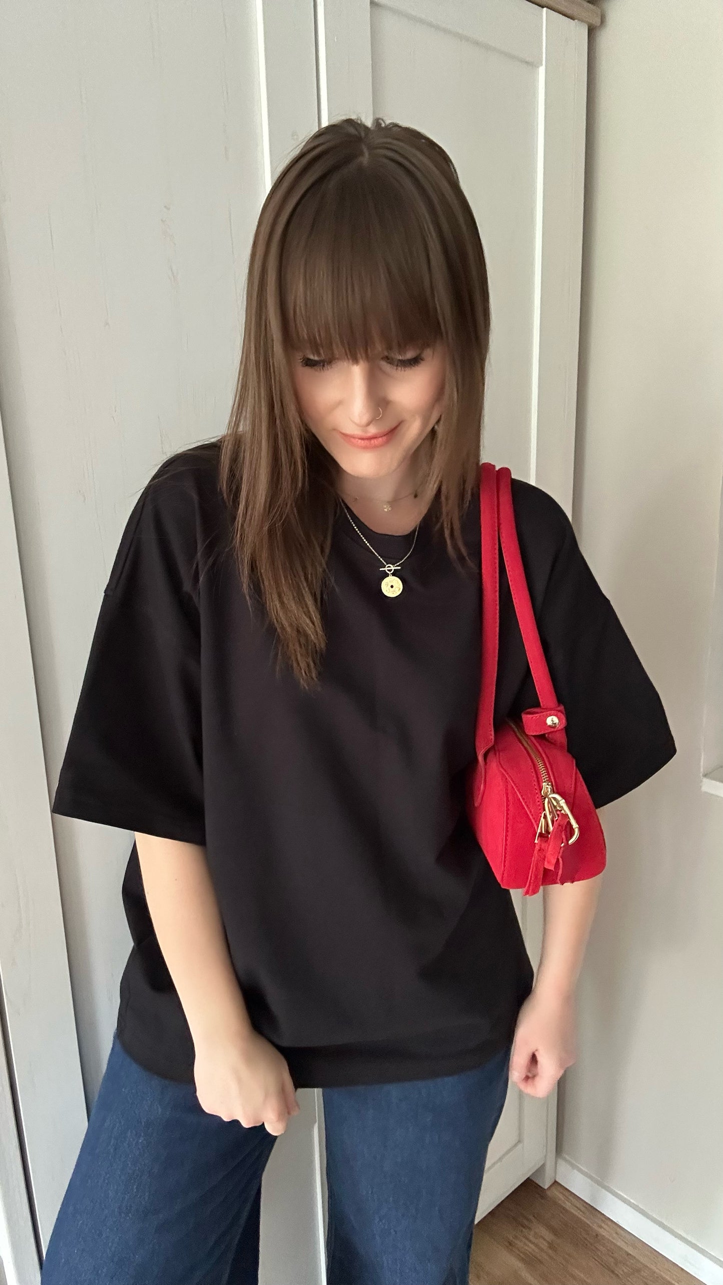 T-shirt oversize z grubej bawełny