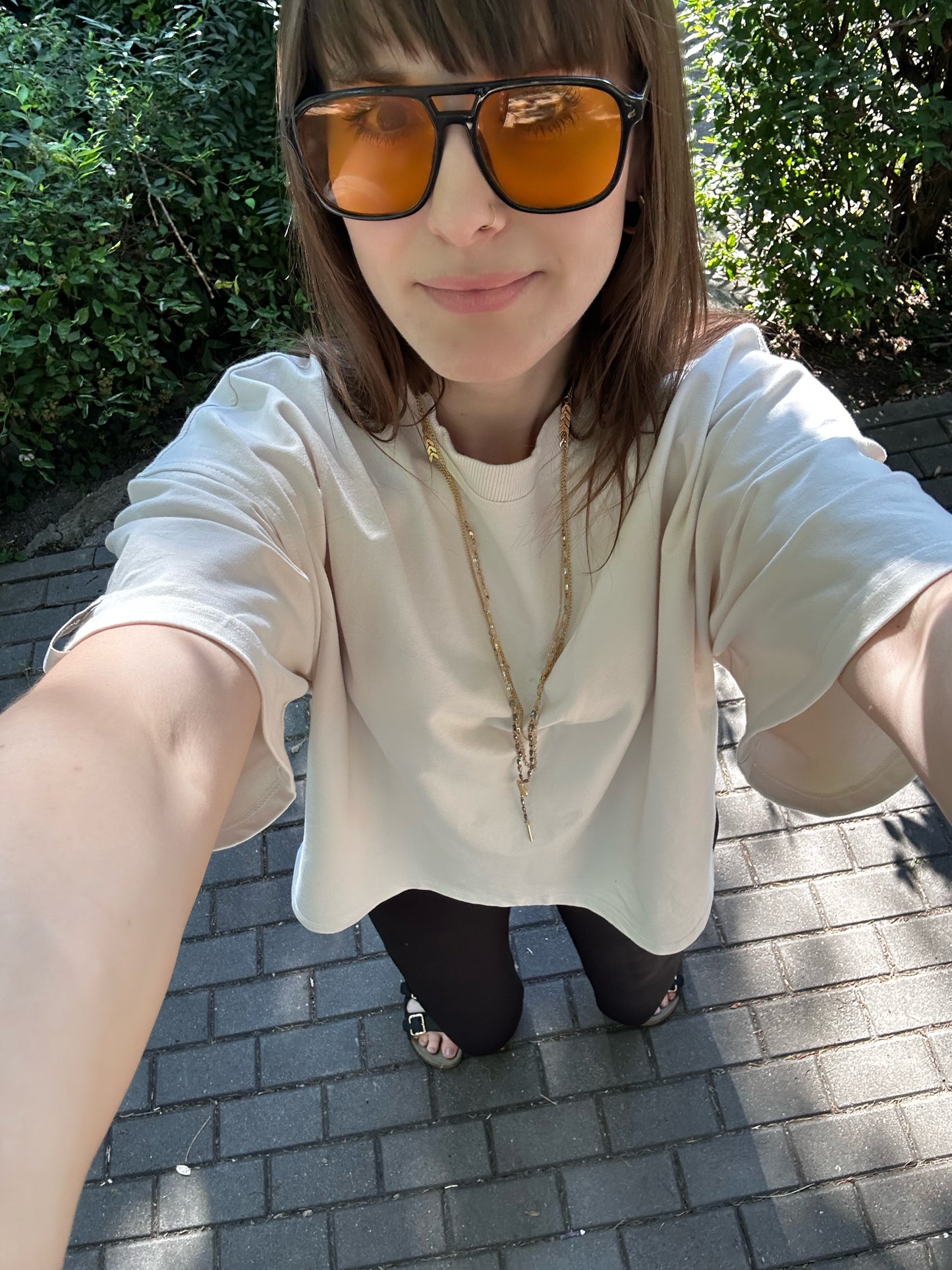 T-shirt oversize z grubej bawełny