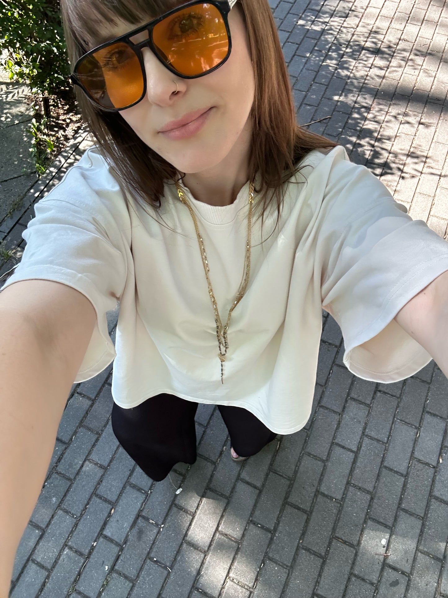 T-shirt oversize z grubej bawełny