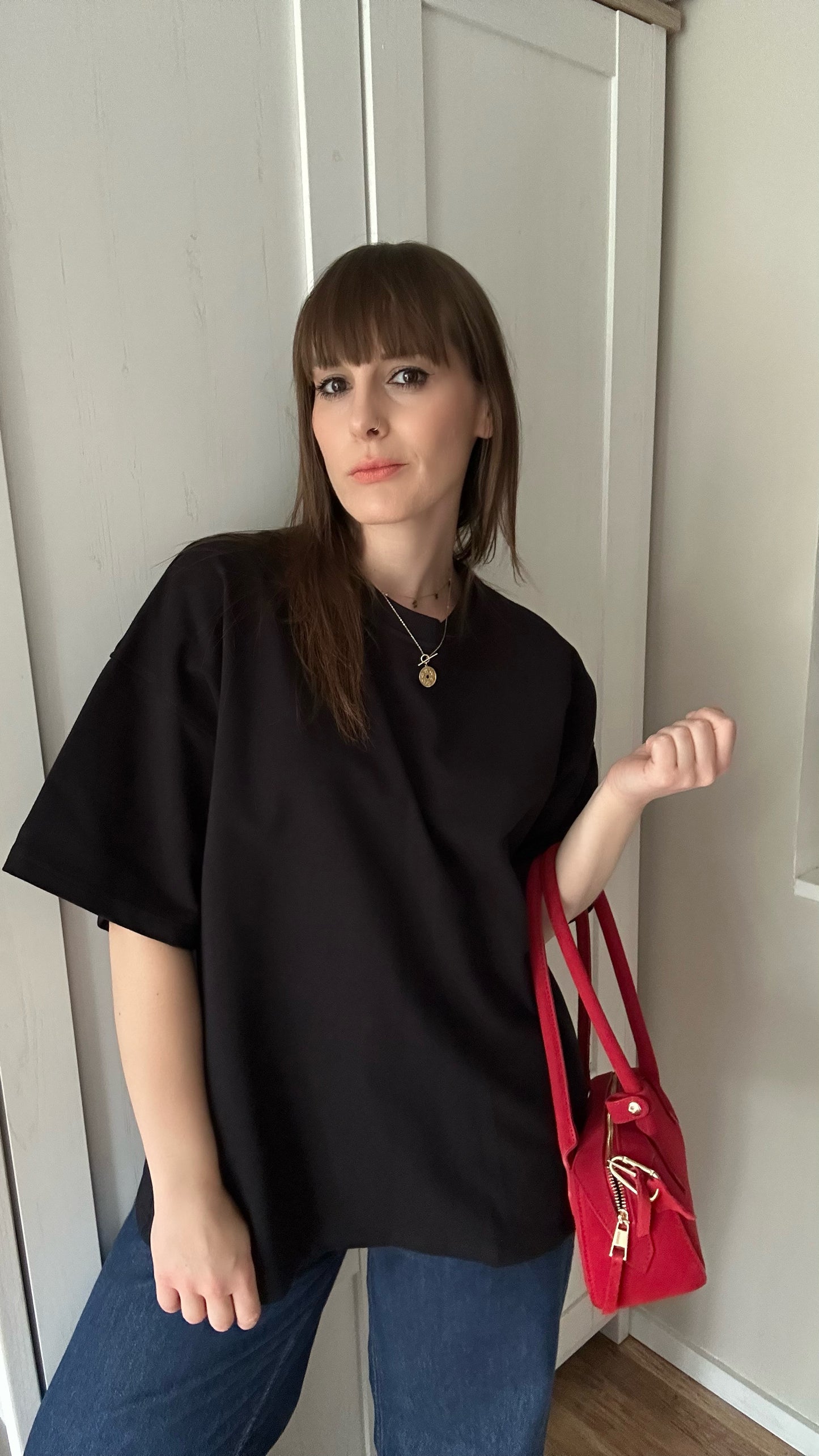T-shirt oversize z grubej bawełny