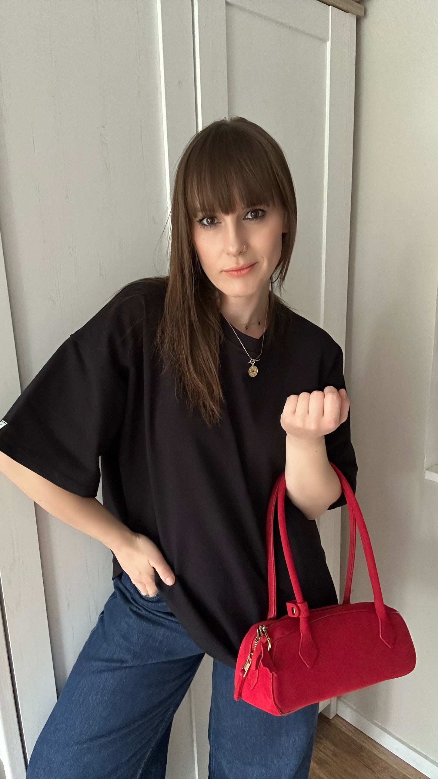 T-shirt oversize z grubej bawełny