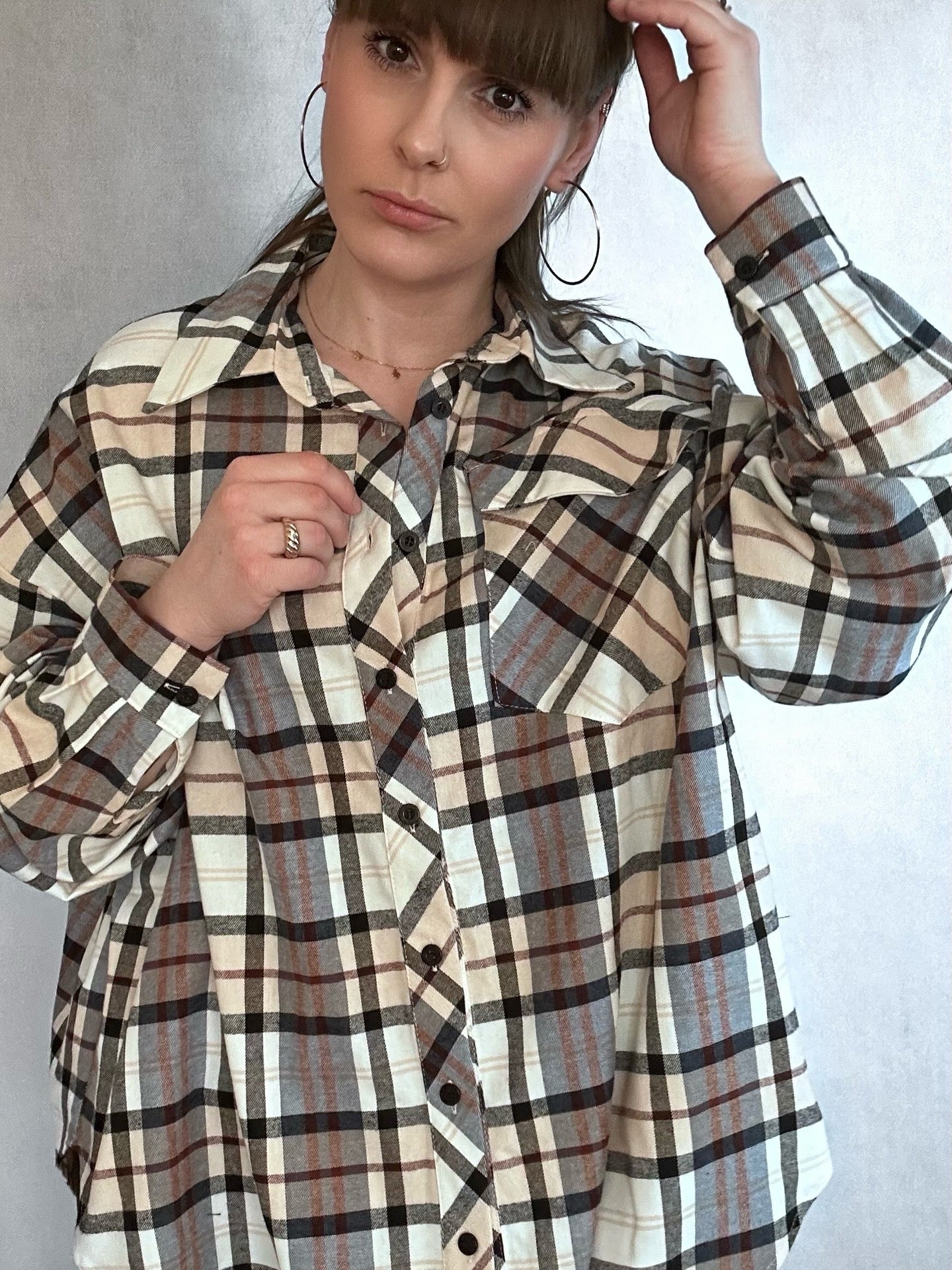 Koszula oversize w kratę Lola
