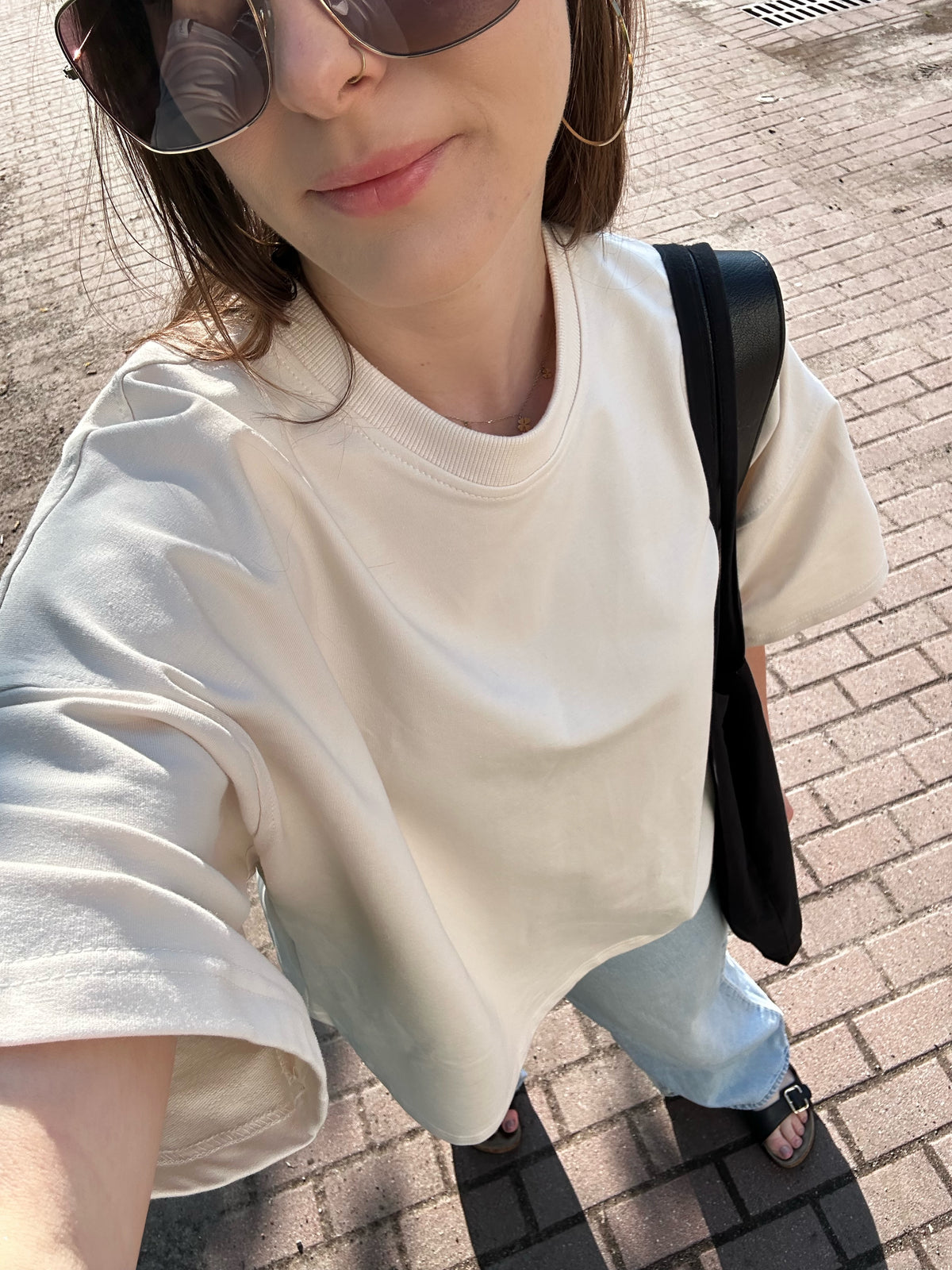 T-shirt oversize z grubej bawełny