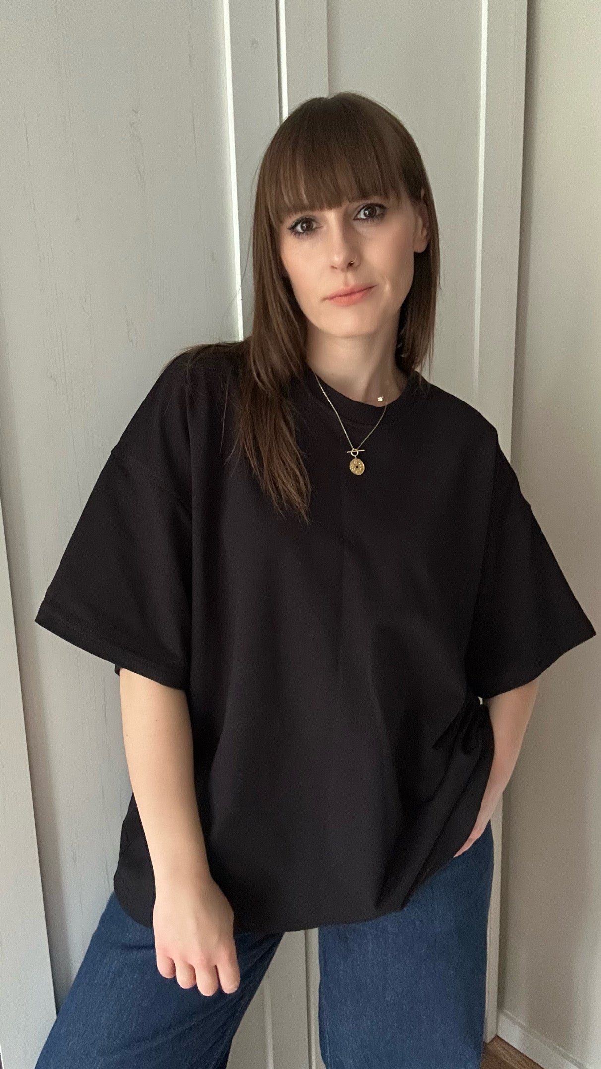 T-shirt oversize z grubej bawełny