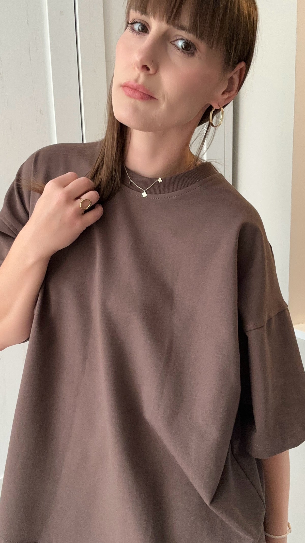 T-shirt oversize z bawełny Lenoshka