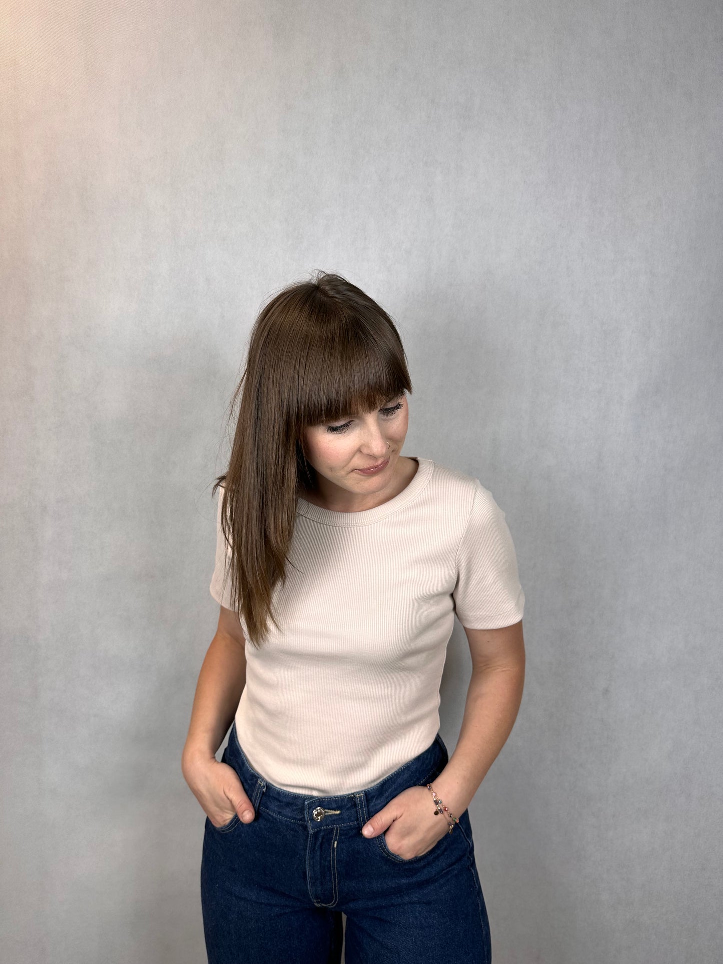 T-shirt prążkowany